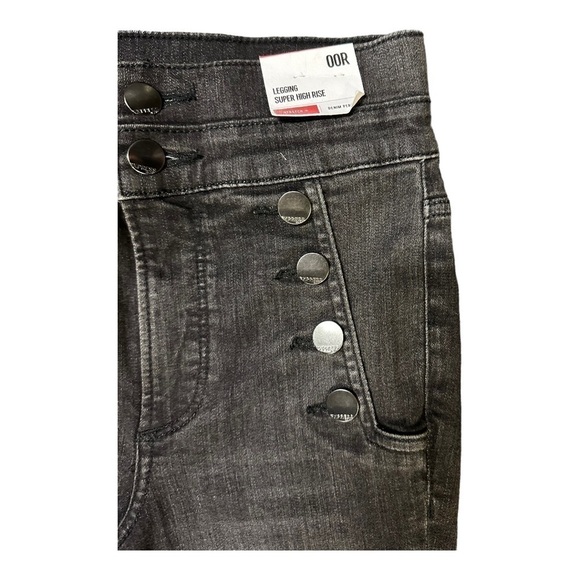 Express Super High Waisted Faded Black Legging Skinny Jeans - Picture 5 of 7